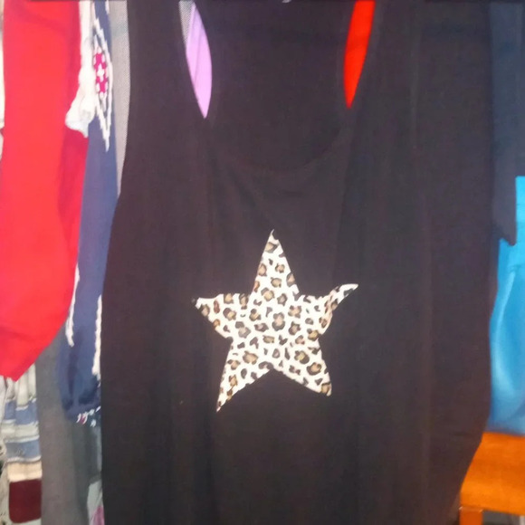 Azura Exchange Black Leopard Star Racerback Tank Top M - Picture 9 of 9